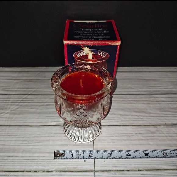 Avon Vintage Clearfire Transparent Fragrance Candle In Faceted Tulip Cup new - Picture 7 of 9